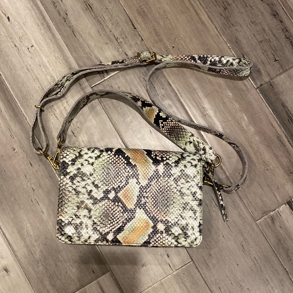 Madewell Convertible Crossbody Bag Snake Embossed Leather